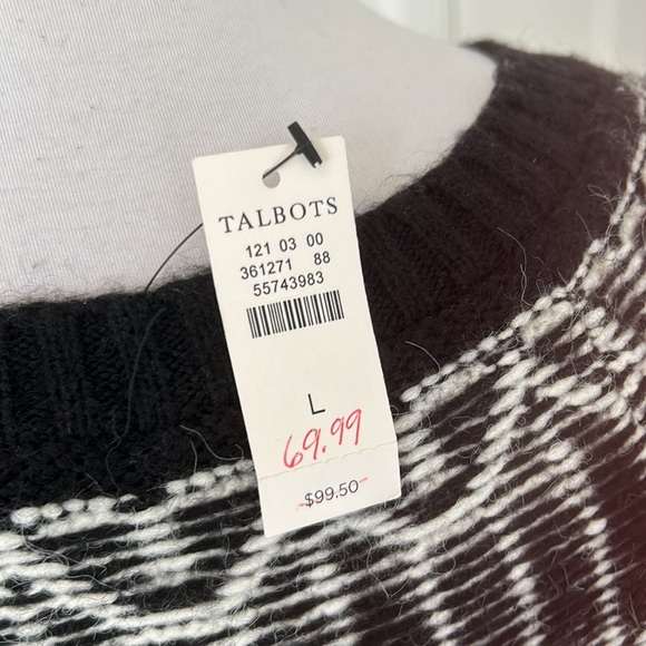 Talbots Fuzzy Fair Isle Crewneck Pullover Sweater - Picture 7 of 10